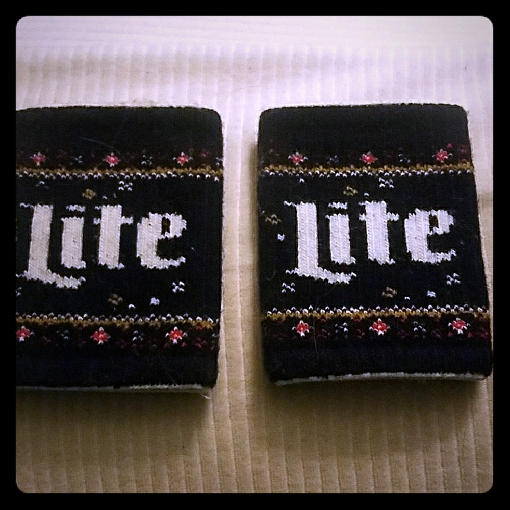 miller lite sweater koozie